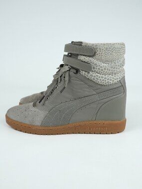 Puma Sky Wedge Sneakers Size 10 Elephant Skin Gray